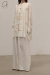 Mutedance 24 Spring/Summer Silk Elastic Waist Loose Pants MD-MD24SS10-HUIBAI hoary PM114